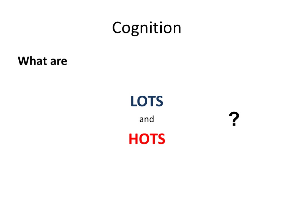 Cognition What are LOTS and HOTS ?